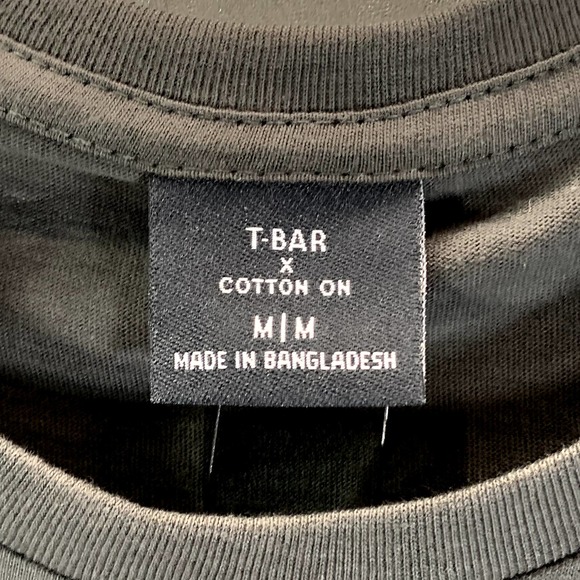 Cotton:On Men's Washed Black World Peace Tbar Msucle T-Shirt SZ M - Picture 9 of 12